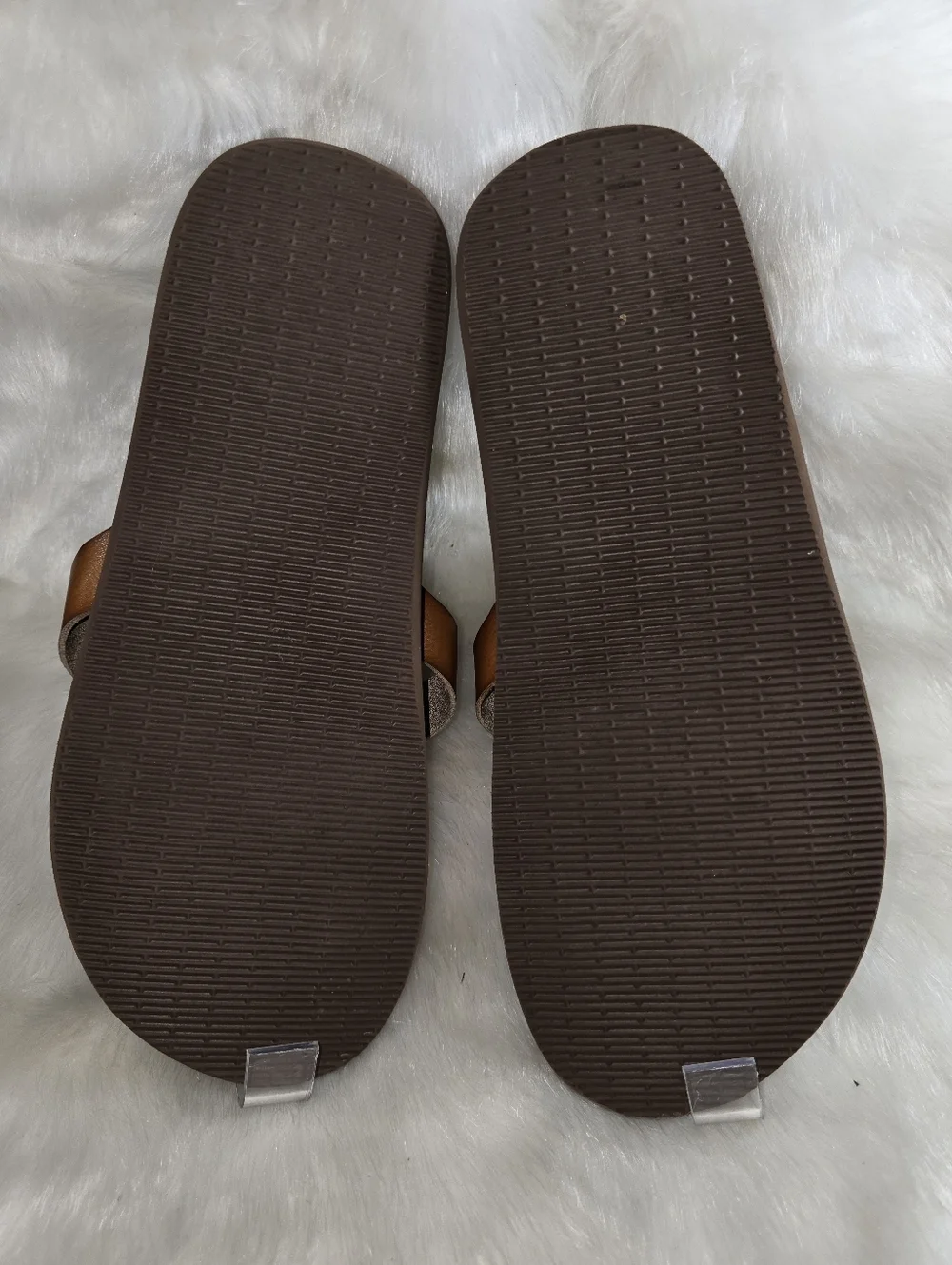 Madden M-Cross Men's Brown Leather Slide Sandals w/Casual Cross-Strap